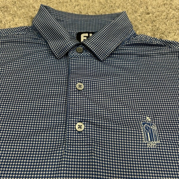 FootJoy Other - Footjoy Polo Shirt Mens Large Blue Nailshead Golf Performance Stretch FJ